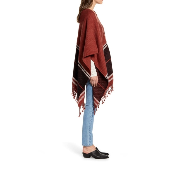 NWT Treasure & Bond Stripe Fringe Poncho - Picture 4 of 6